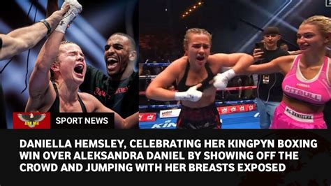 fighters flash crowd|Kingpyn Boxing results: Daniella Hemsley flashes audience after。